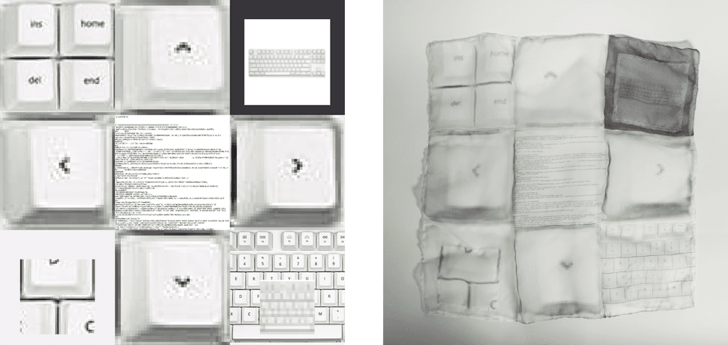 Digital and physical quilt of keyboard