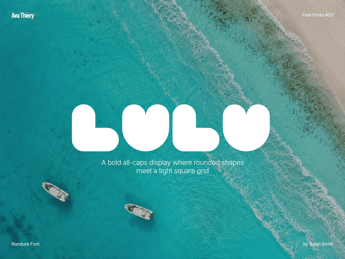 Rondure bold rounded display font cover by Ruari Smith — free for commercial use