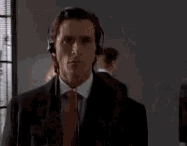 Patrick Bateman with Headphones