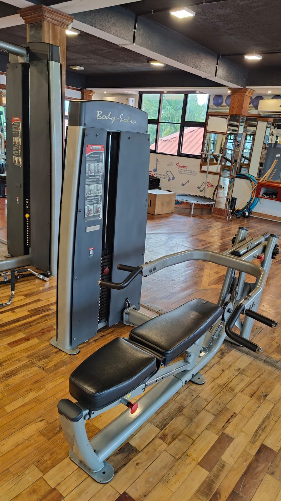 A woman utilizing tread mills for working out