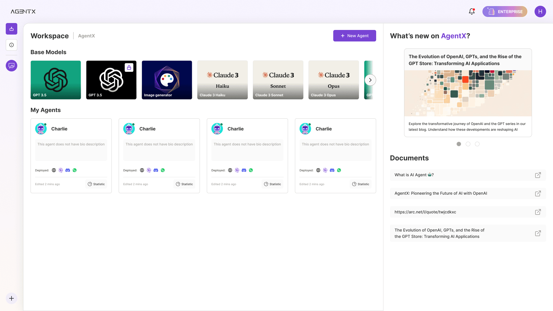 AgentX Member View of Workspace