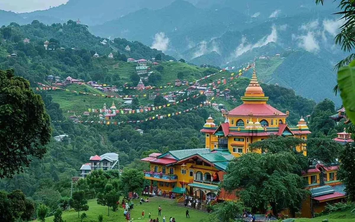 Colorful hillside monastery