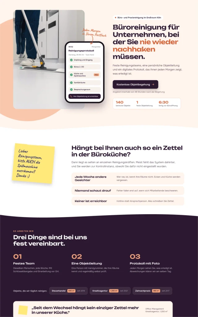 Webseiten-Design für Gebäudereinigung