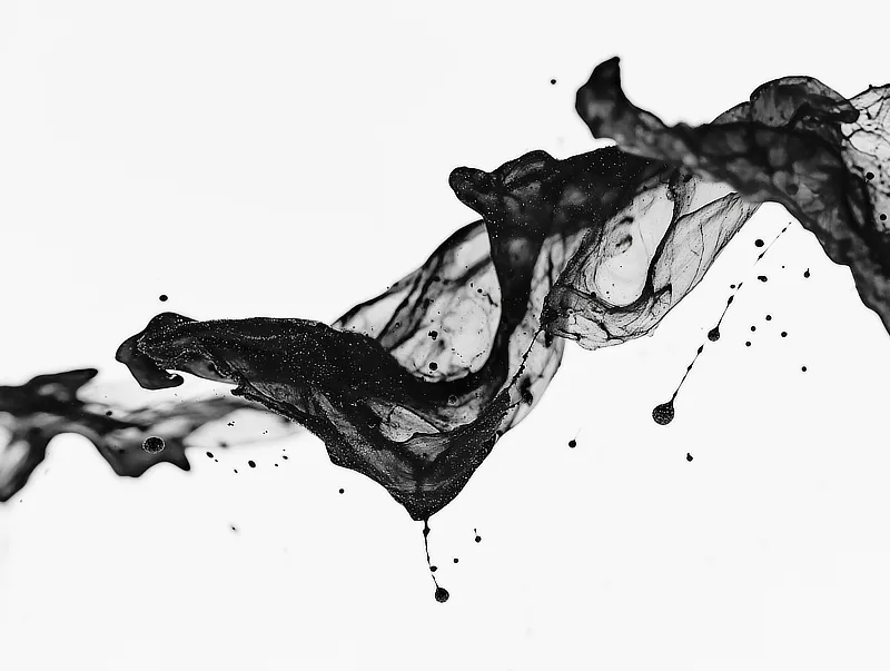 Abstrakte Darstellung von schwarzer Tinte in Wasser