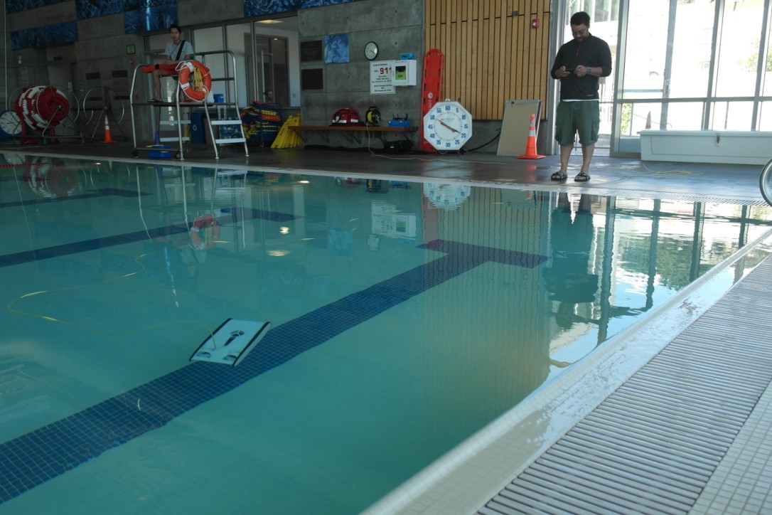 Field testing — drone in pool