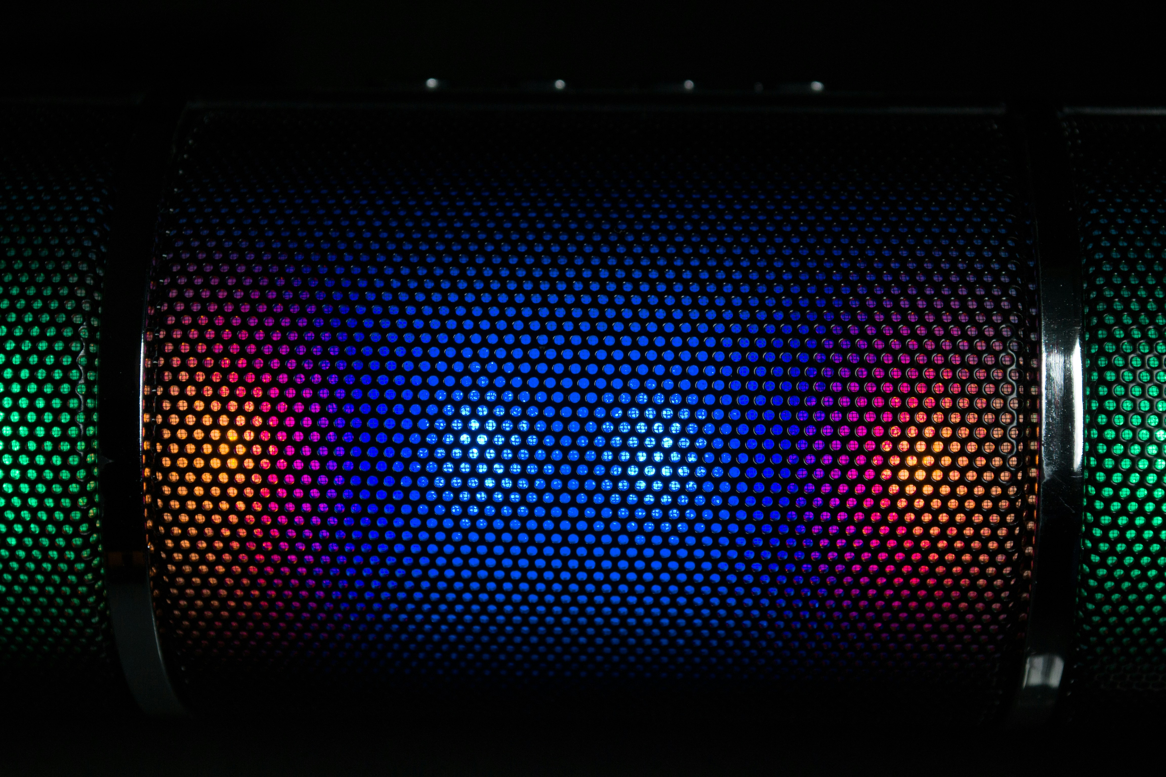 black and red color changing portable speaker