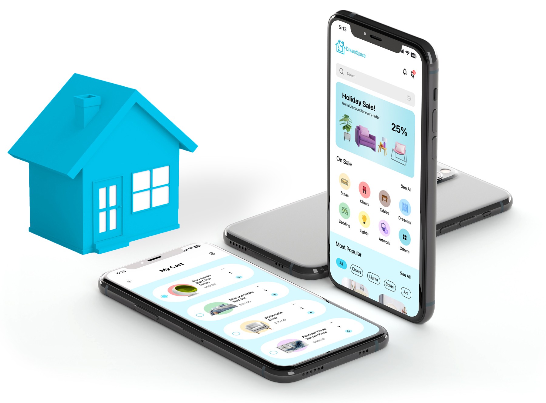 AR interior design app interface designed for immersive home visualization