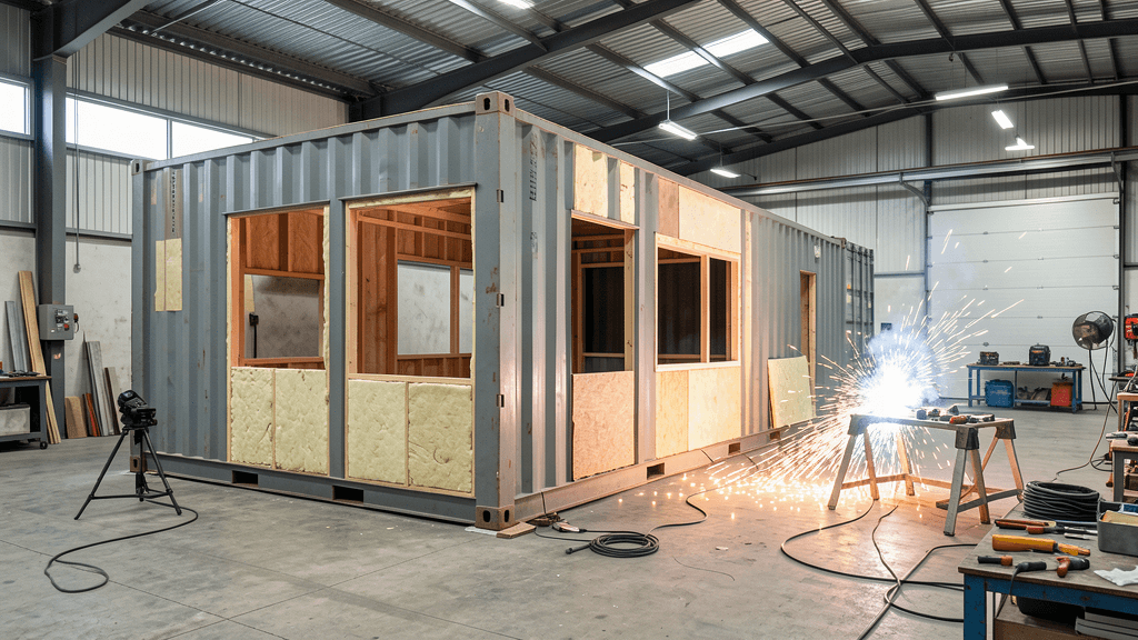 Container im Ausbau zum Wohnraum