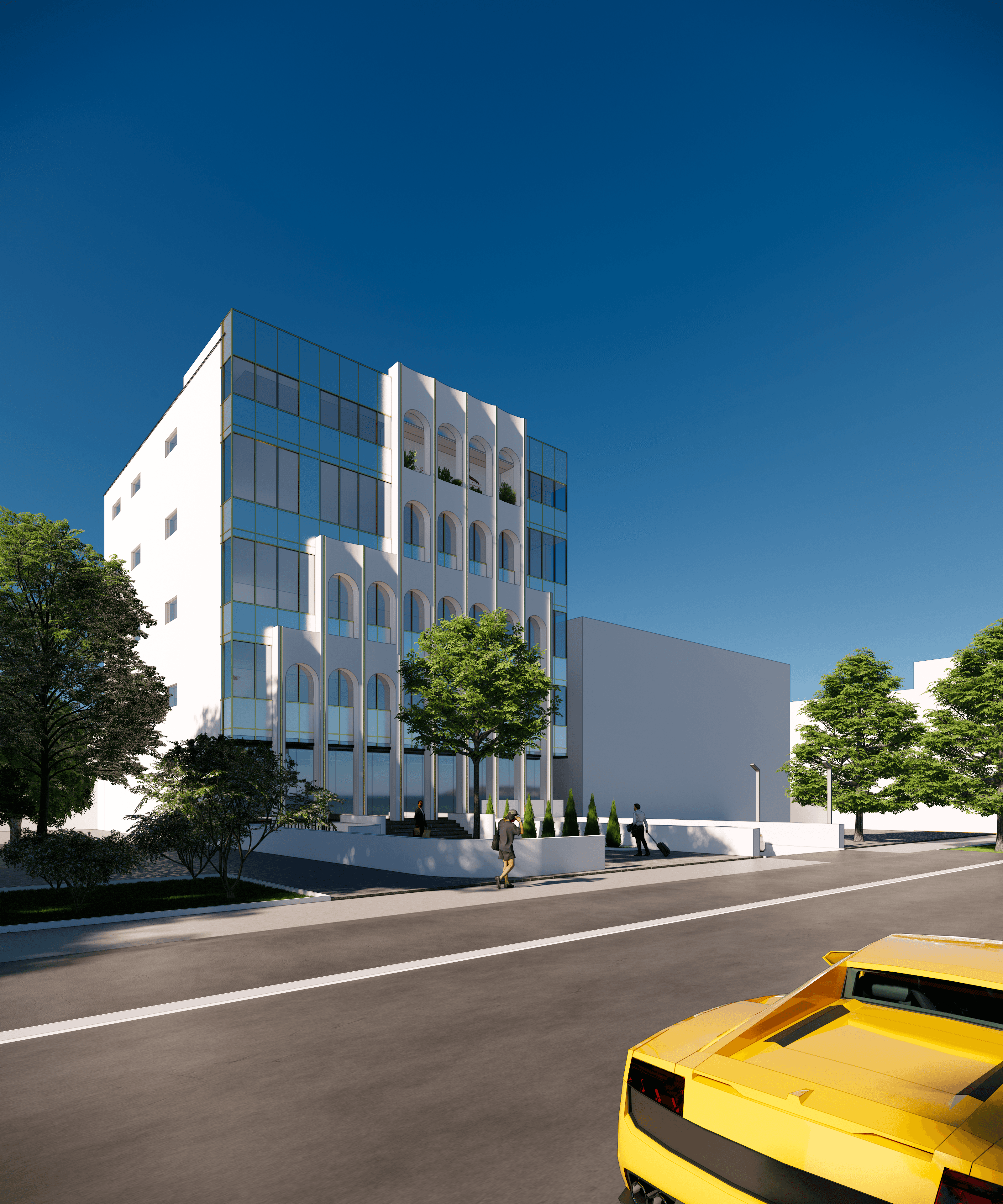 Архитектурная визуализация бизнес-центра на Луначарского