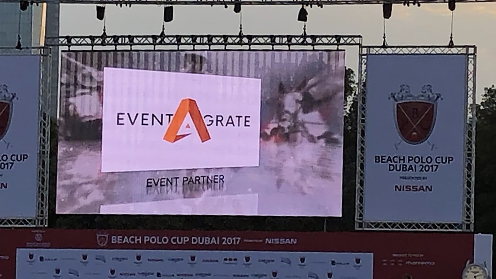 Eventagrate old logo as part of event graphics for polo cup