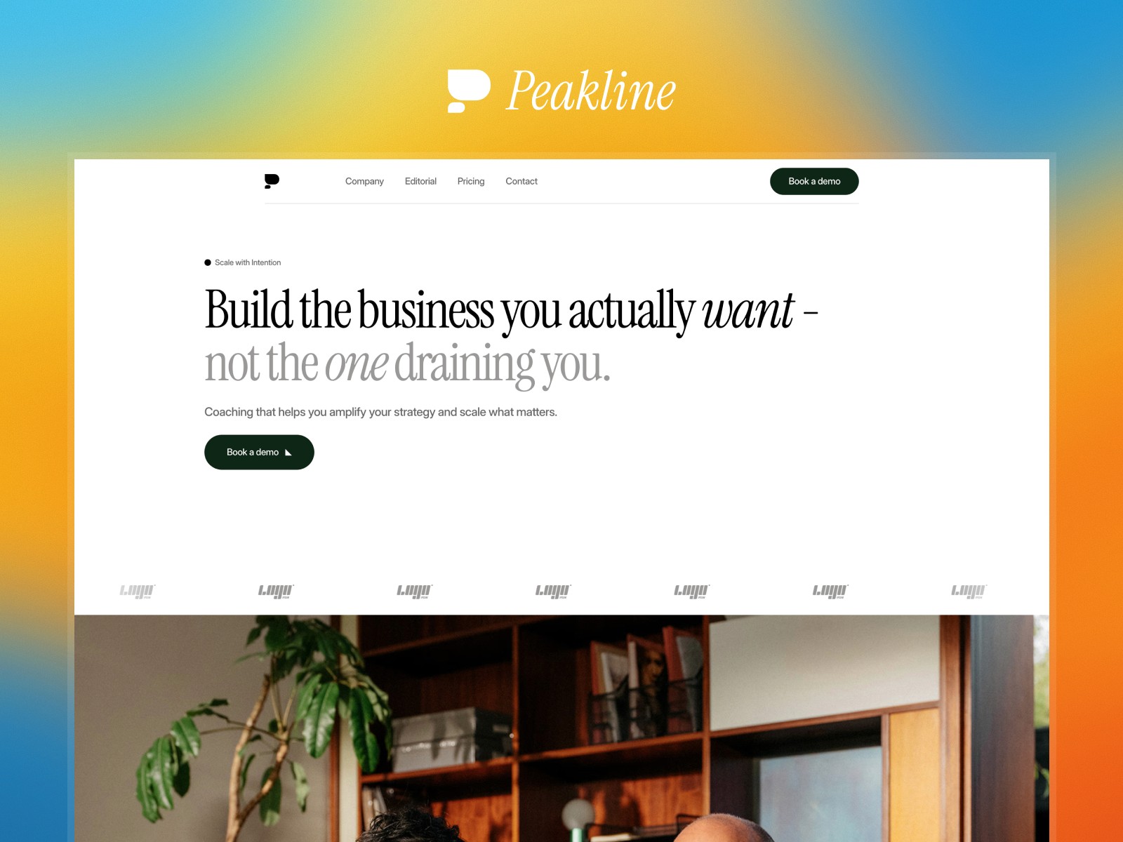Peakline — 黑白极简现代教育培训网站设计灵感