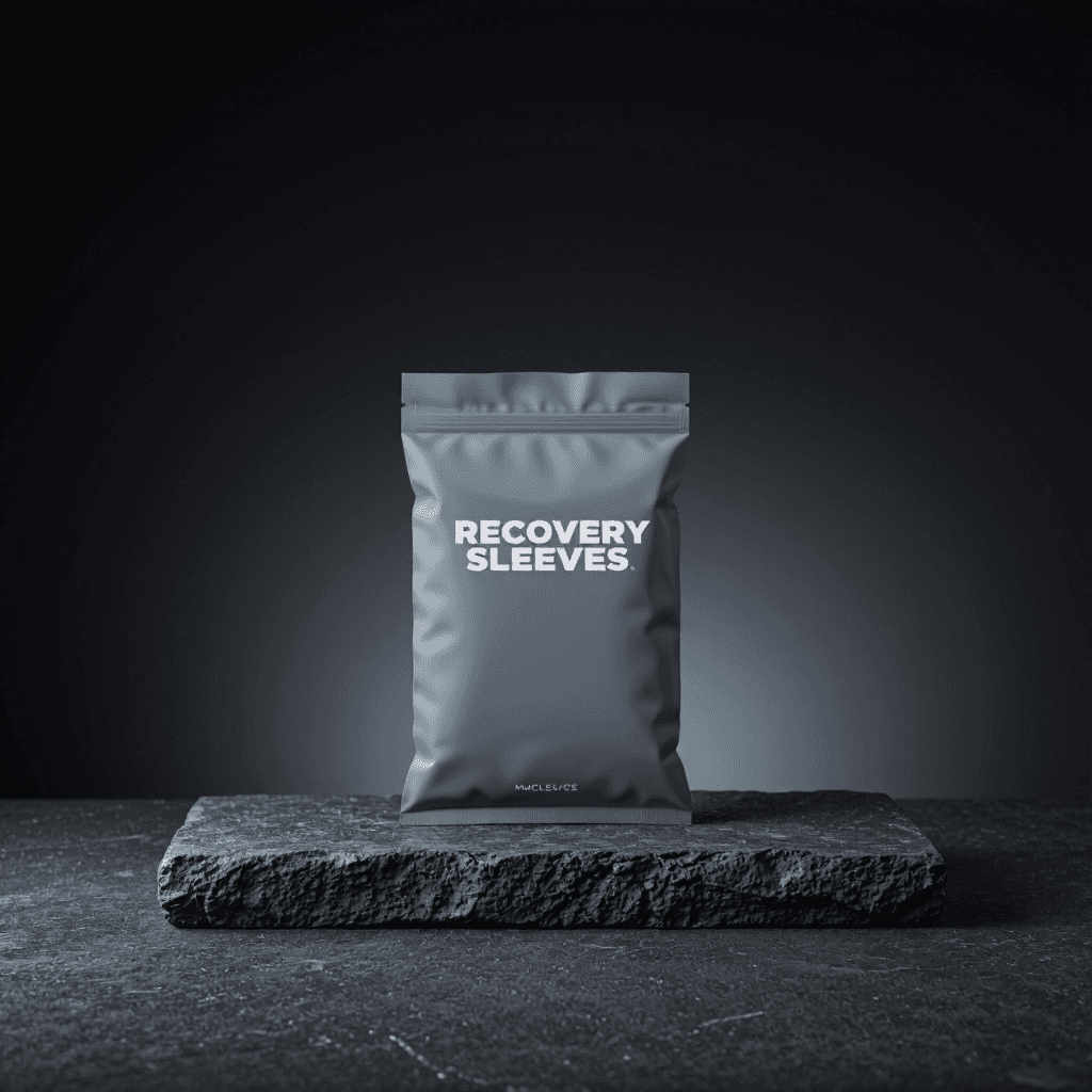 product photography of a package of recovery sleeves