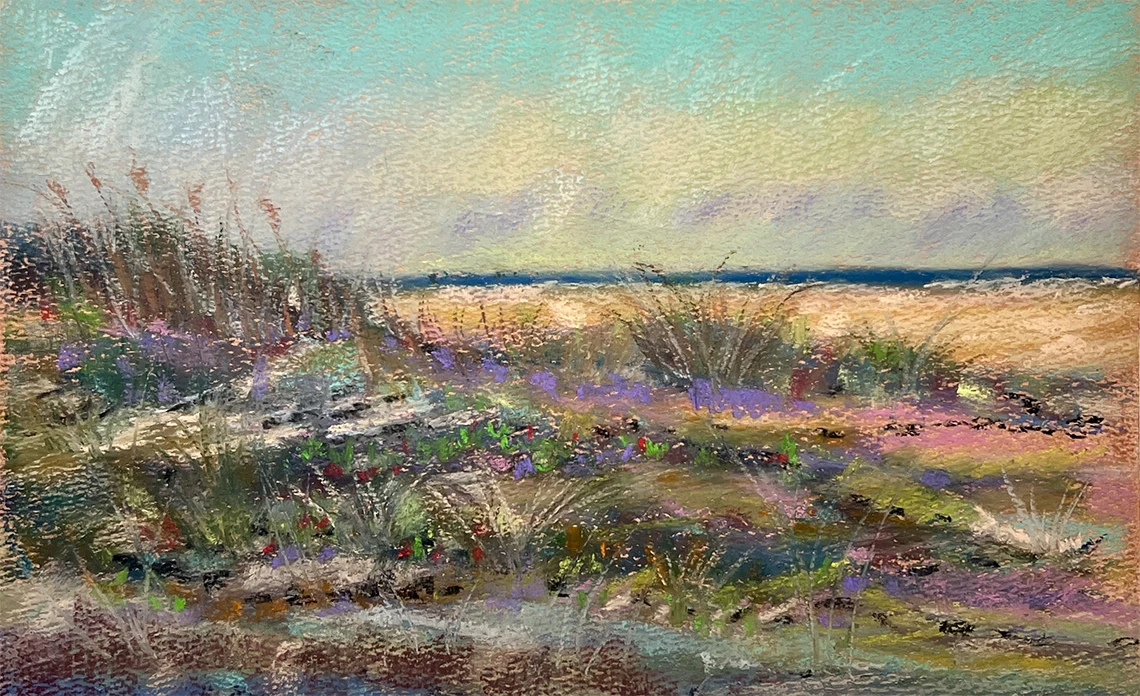 Wild Flowers On The Beach - 42/29.7cm - soft pastel