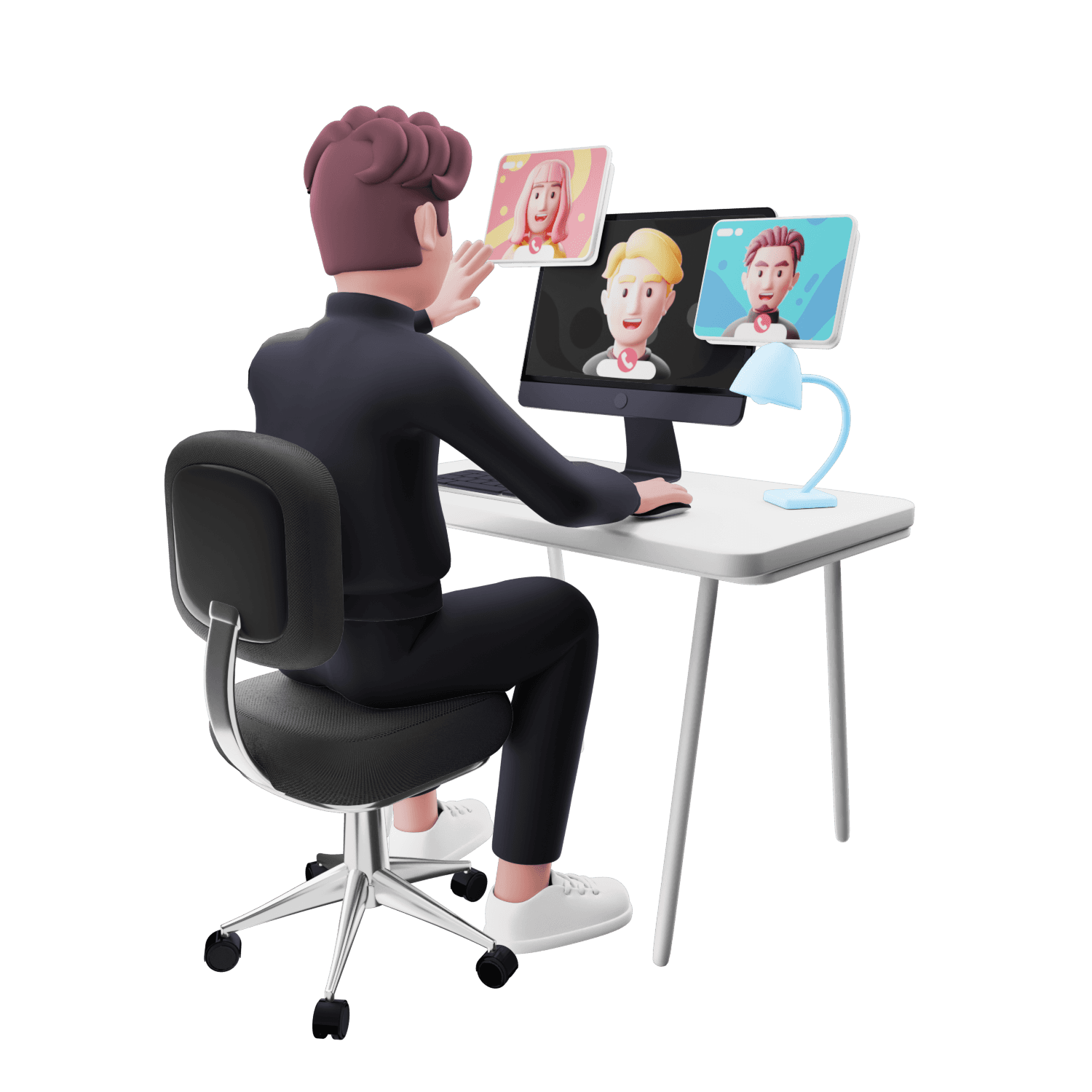 תמונה של איש עובד על עיצוב