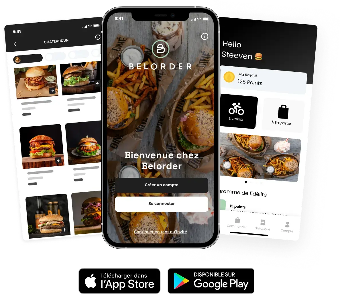 Application mobile de commande Belorder