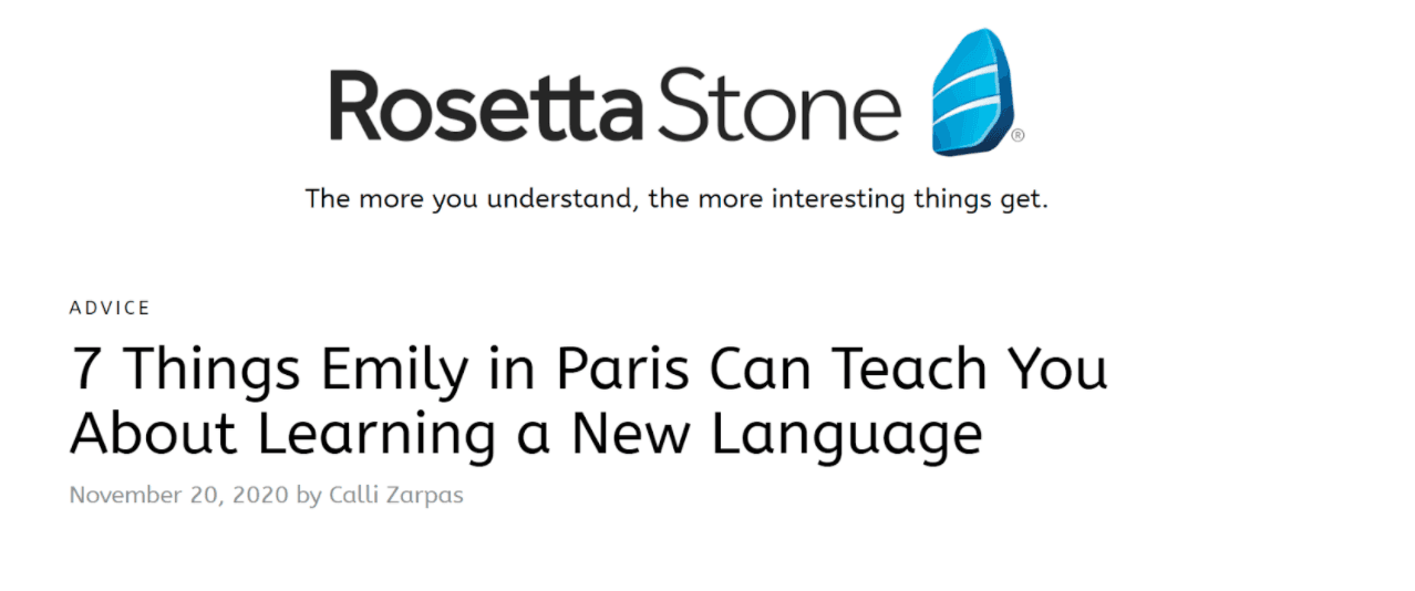Rosetta Stone headline