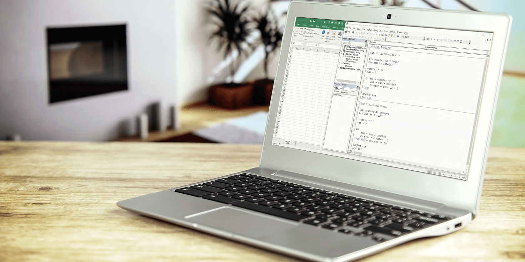 Laptop displaying Excel with VBA code - How to add VBA to Excel