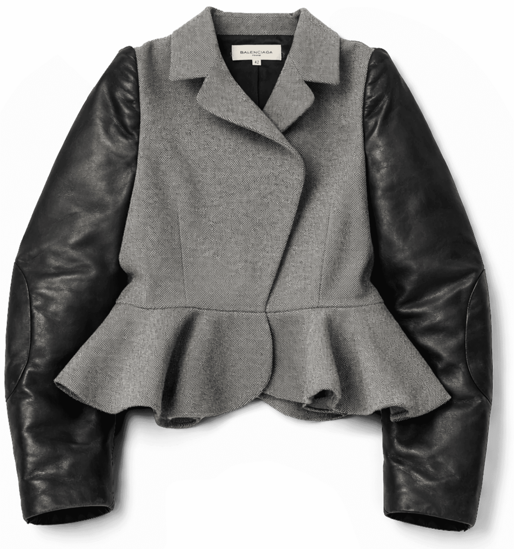 Grey & Black Peplum Jacket