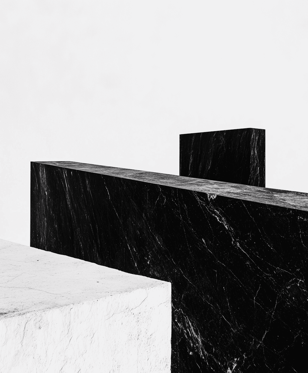A concrete structure with a black shadow on it.