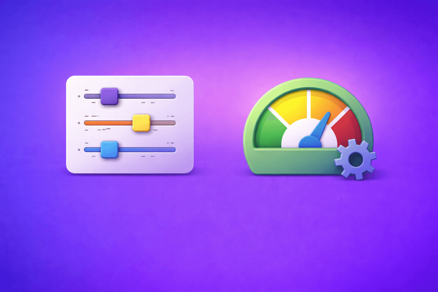 Customer screening fintech illustration with magnifying glass icon on blue to purple gradient background, representing AML compliance, real-time risk assessment, and identity verification for financial institutions.