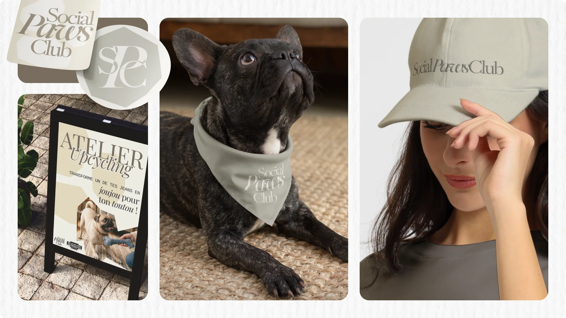 Identité visuelle Logo Social Paws Club par Coralie De Almeida graphiste spécialisée dans le secteur animalier