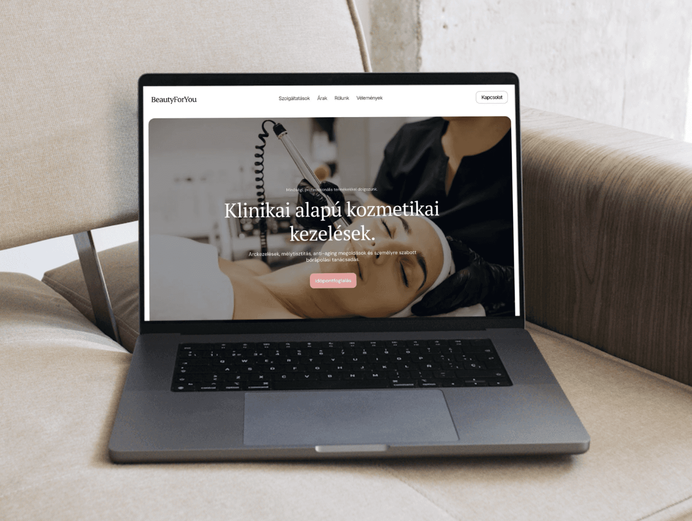 kozmetikának készített landing page