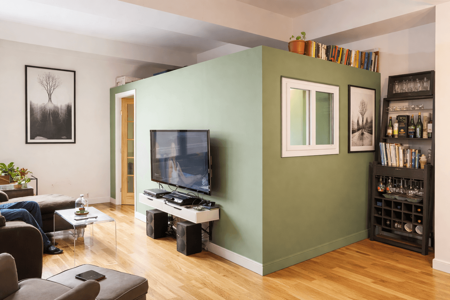 living room and kitchen remodeled for past project with lots of beige tones
