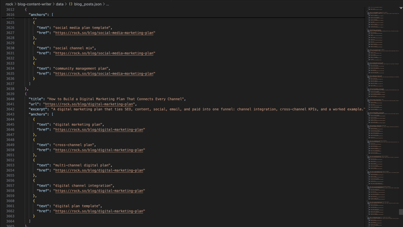 Preview of the inbound-link suggester proposing contextual link inserts inside a draft.