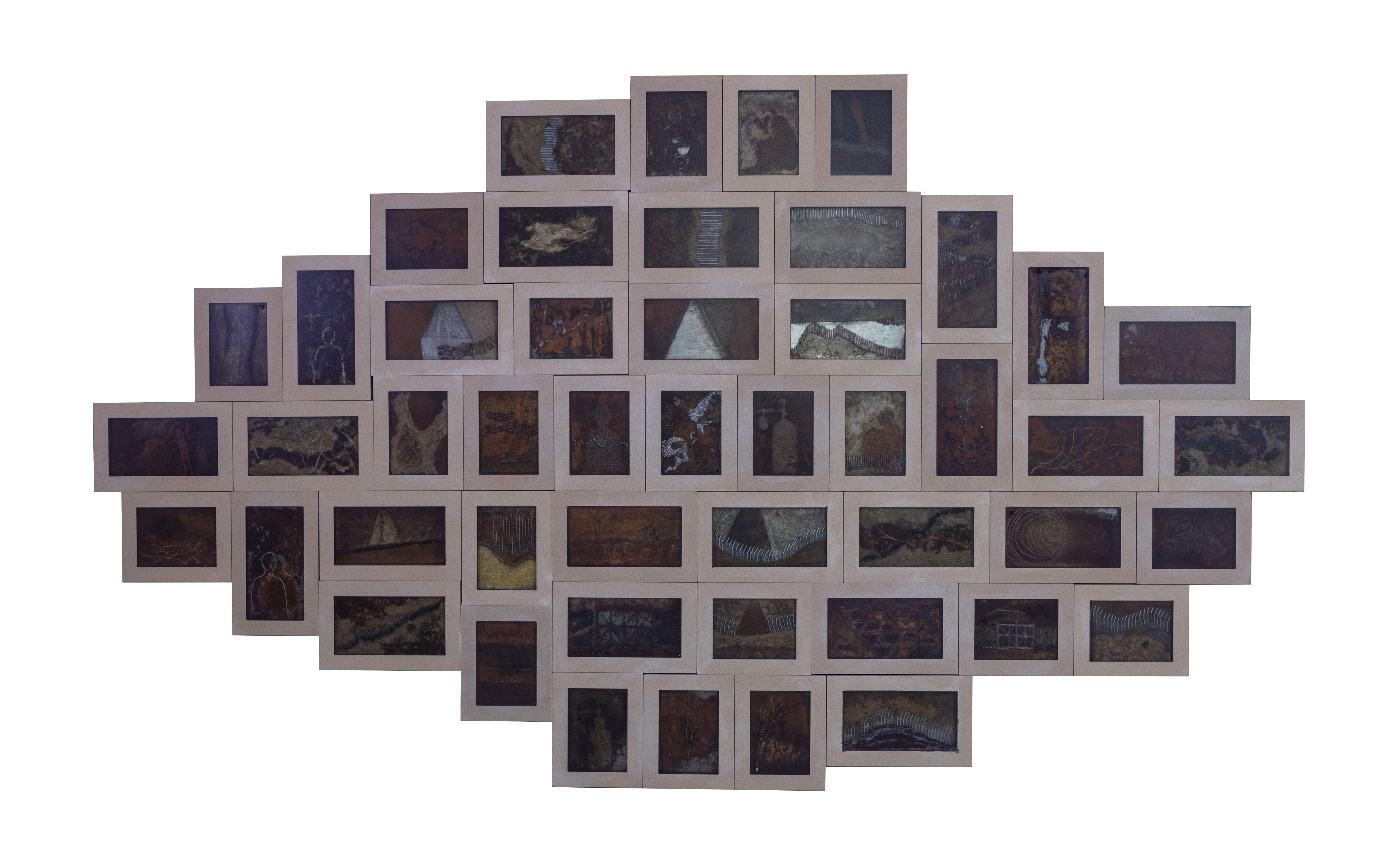 herd of sheep on road painting