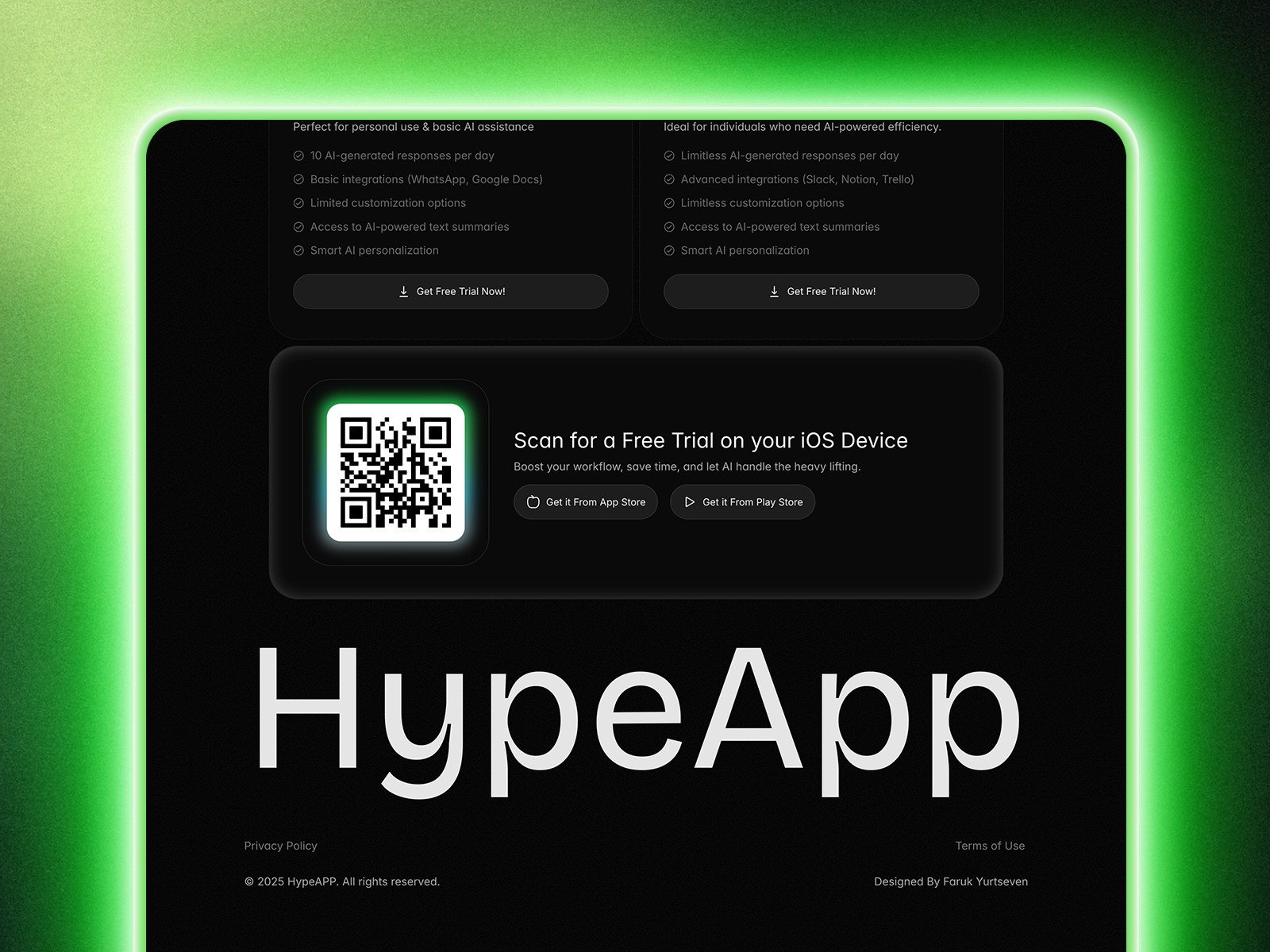 Hype — 现代专业 AI 产品官网设计灵感