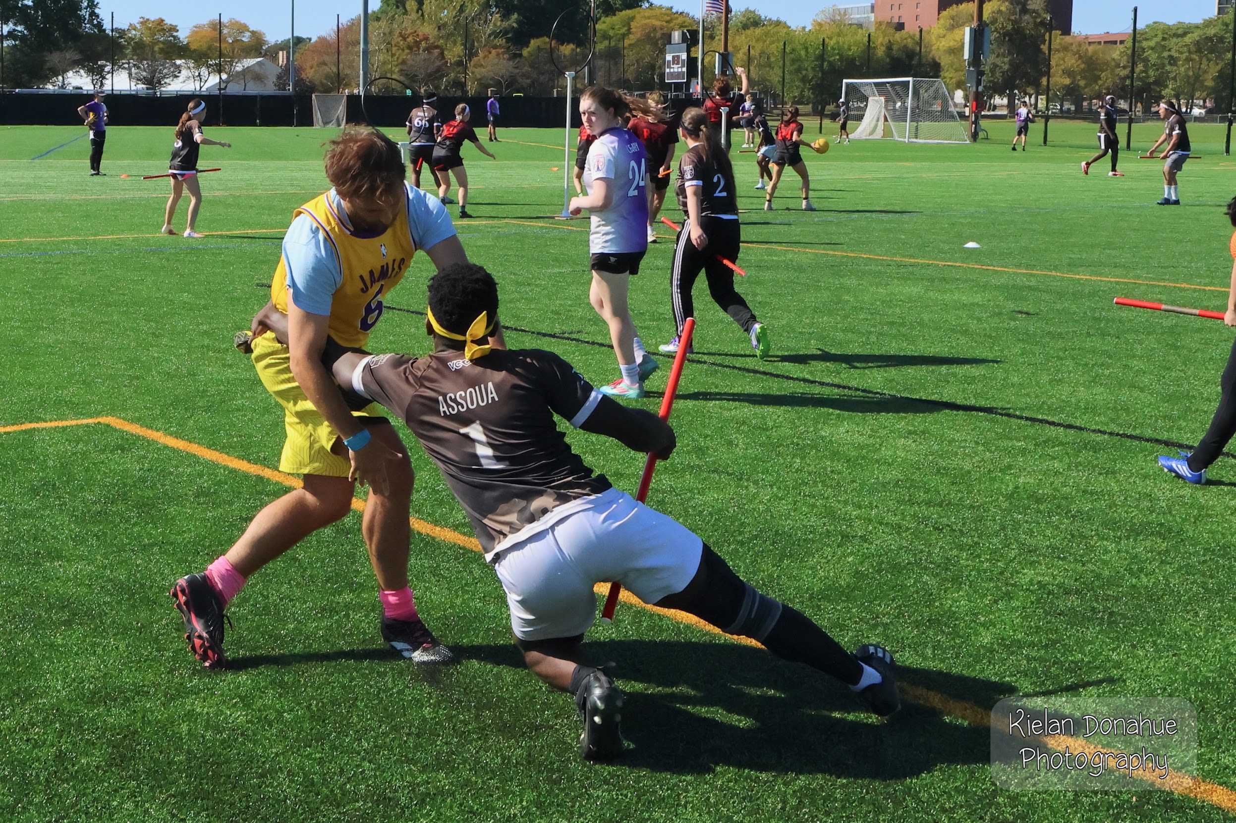 people in a large building with Tate Modern in the background
