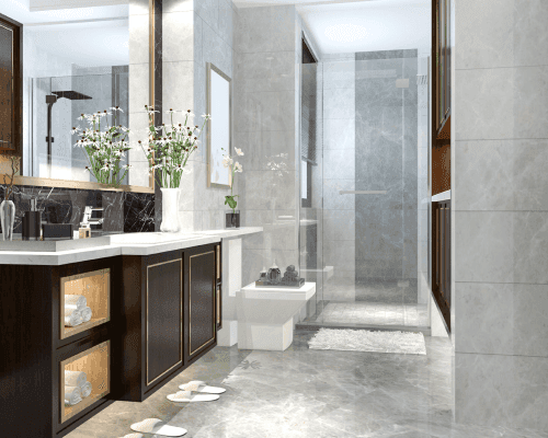 Modern interior design bathroom