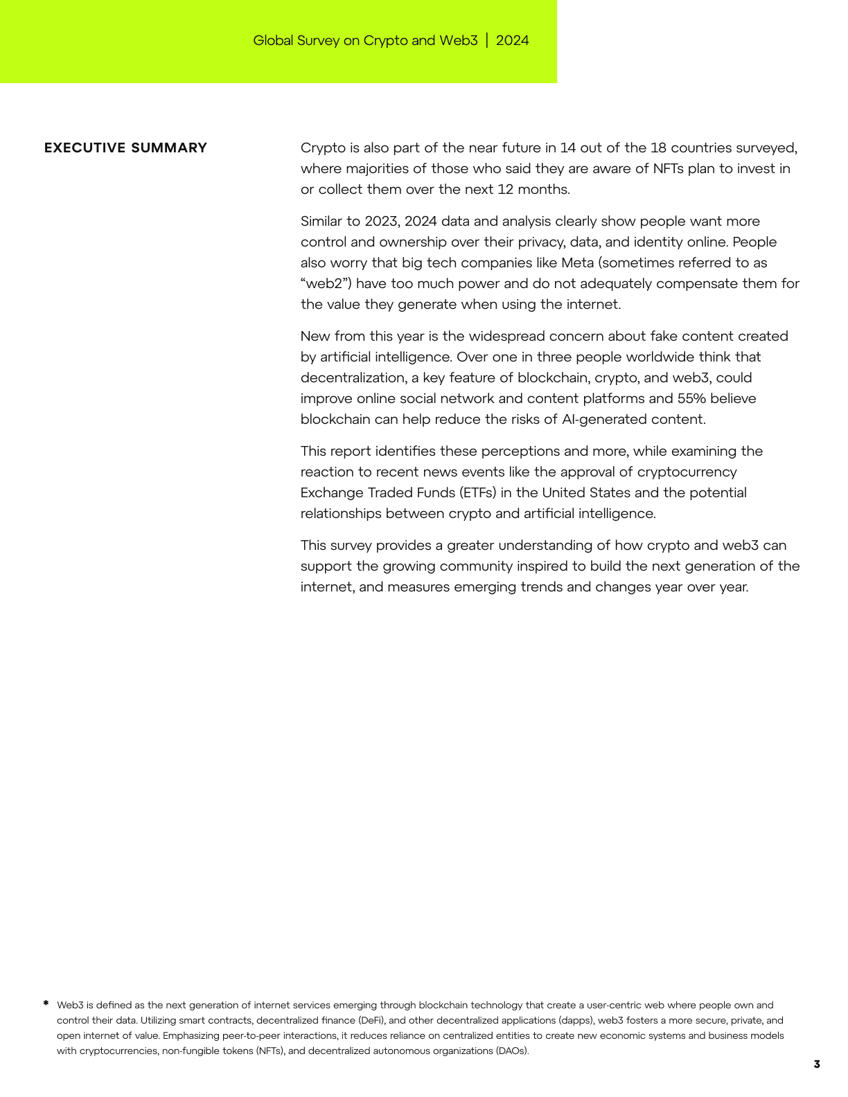 Global Survey on Crypto and Web3, page 3