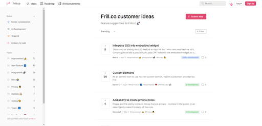 frill customer ideas