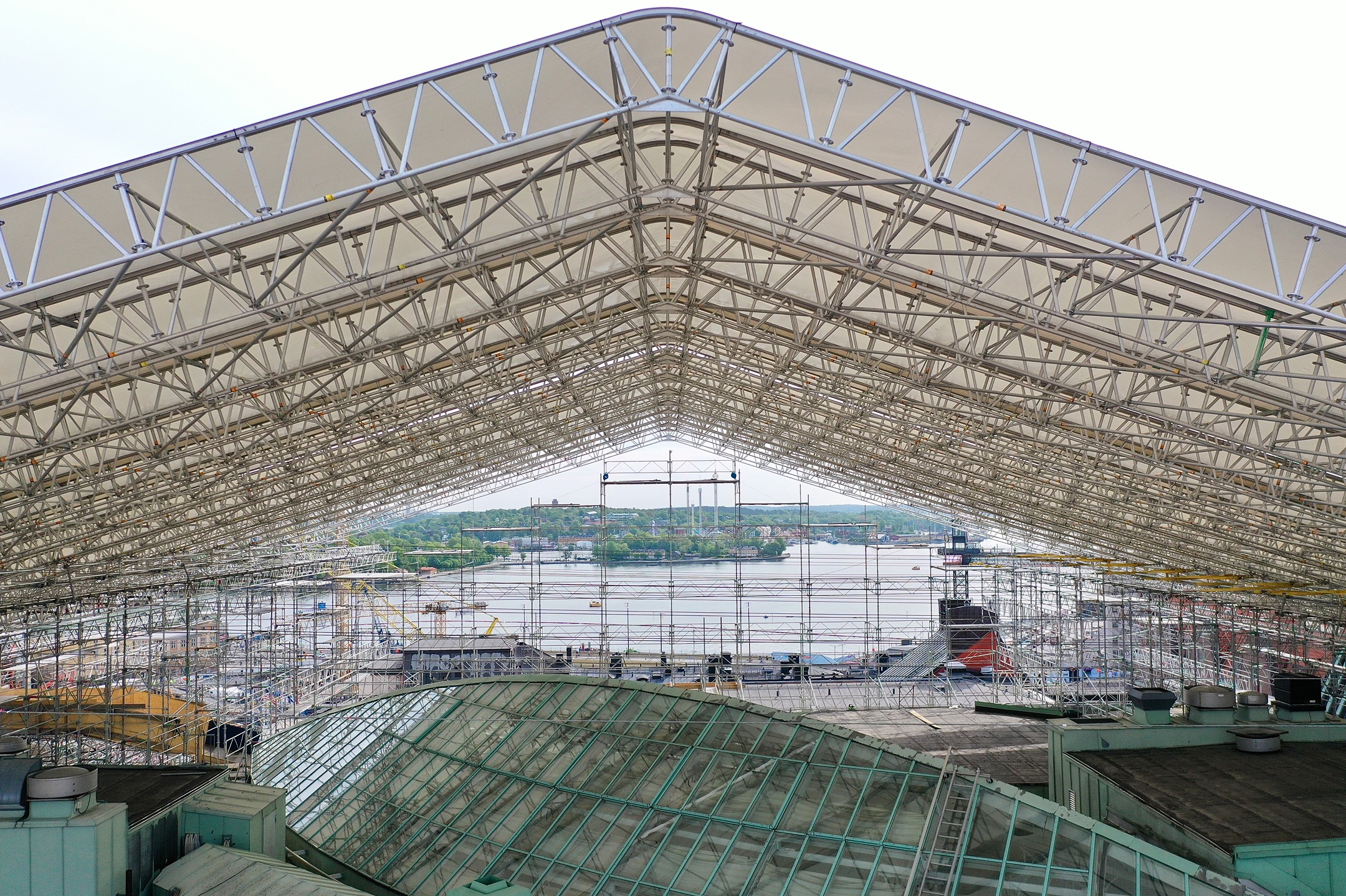 Byggnadsställning på Hornsgatan