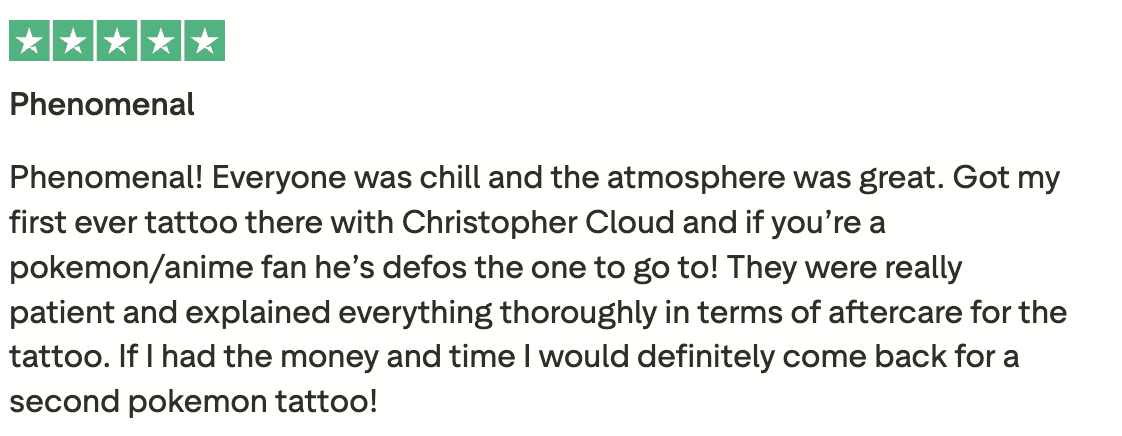 Trustpilot review screenshot 1