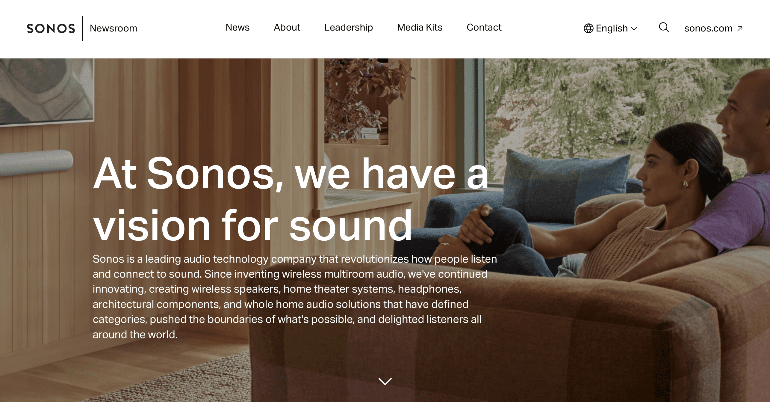 Sonos branded online newsroom