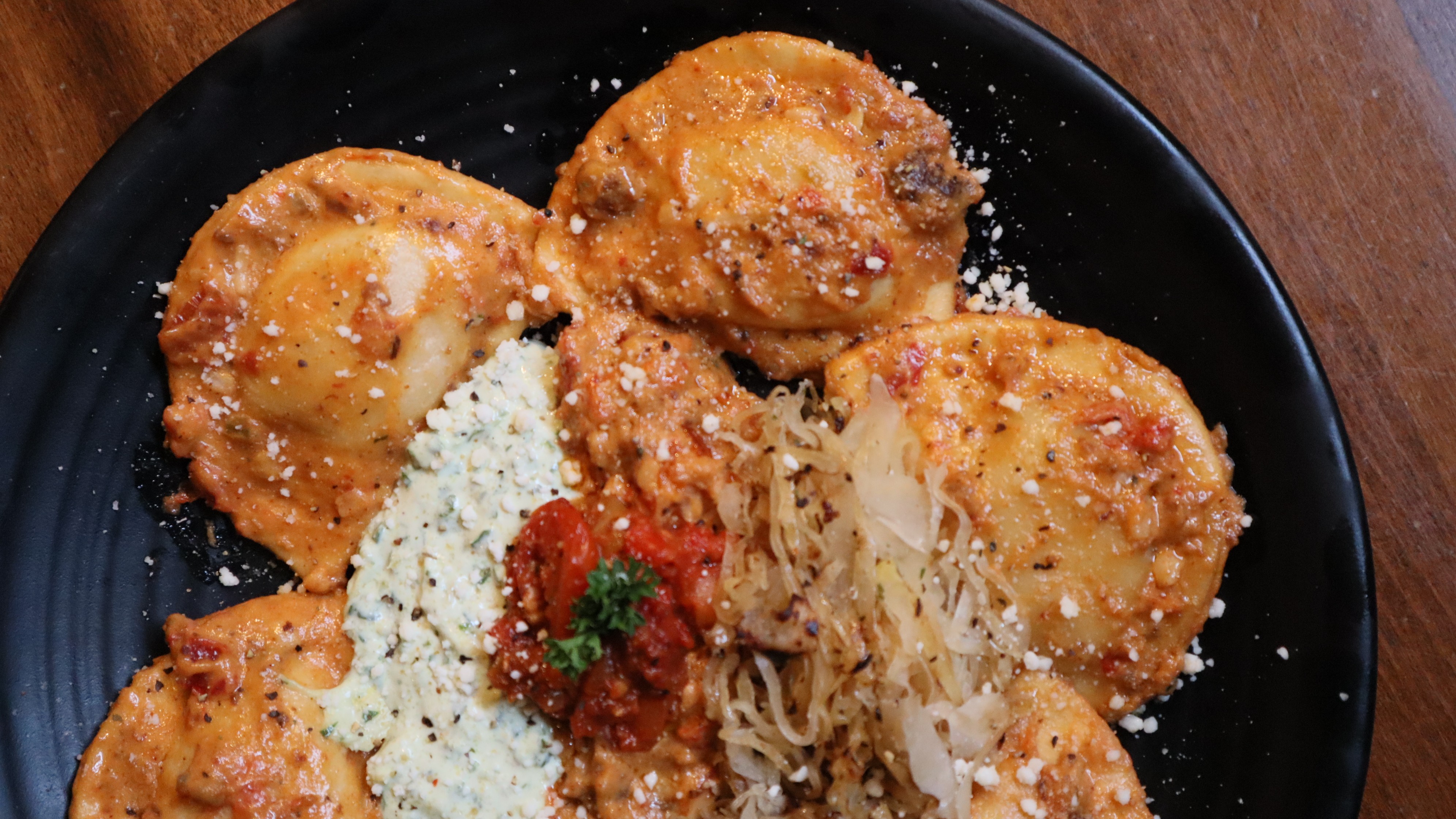 Pittsburgh Pierogies photo ready to serve