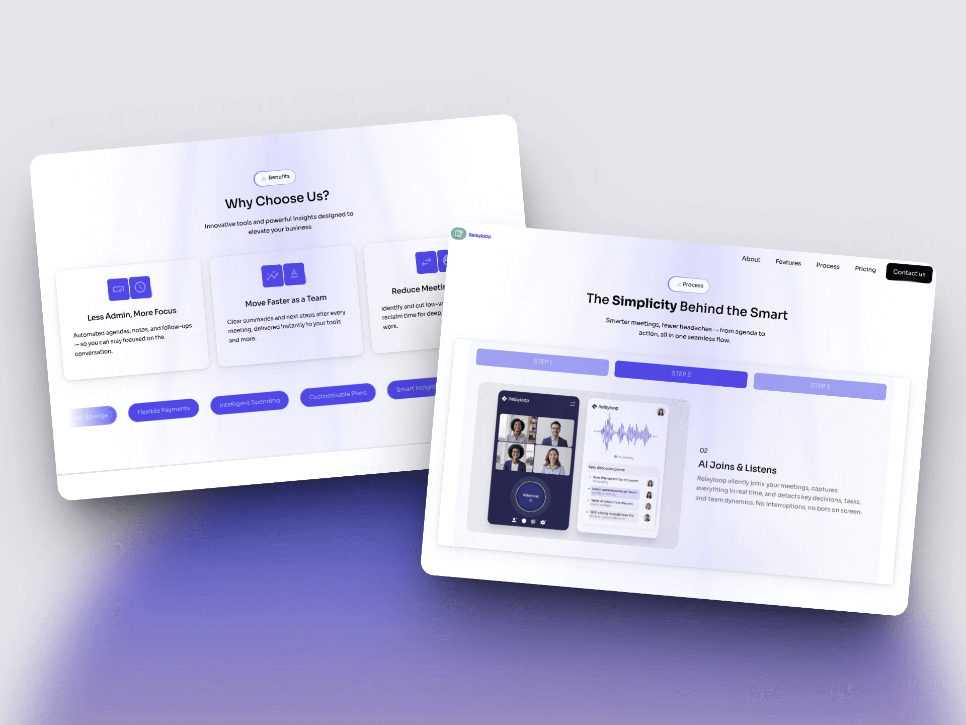 Dual screenshot process section