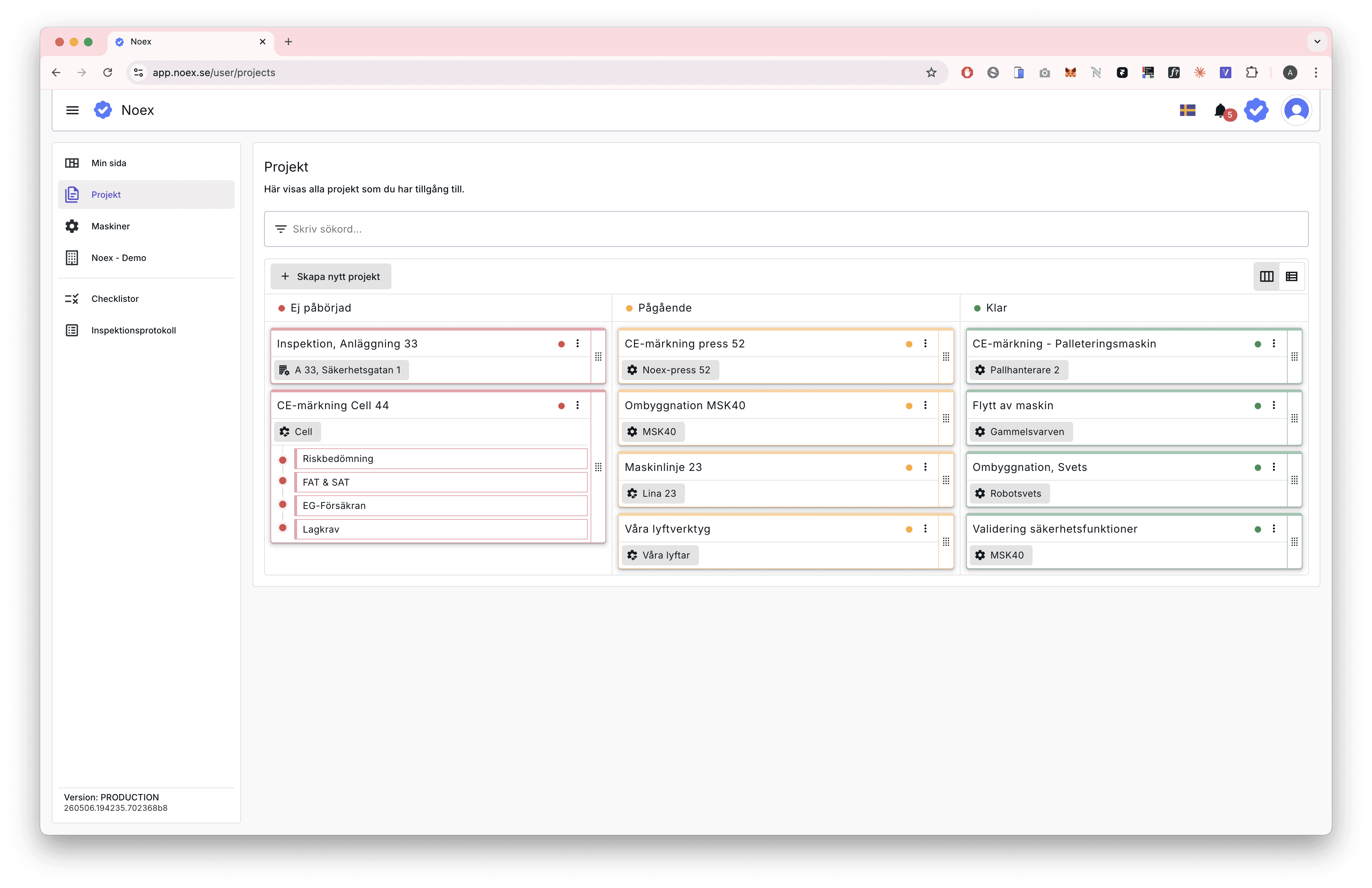 Noex product platform interface