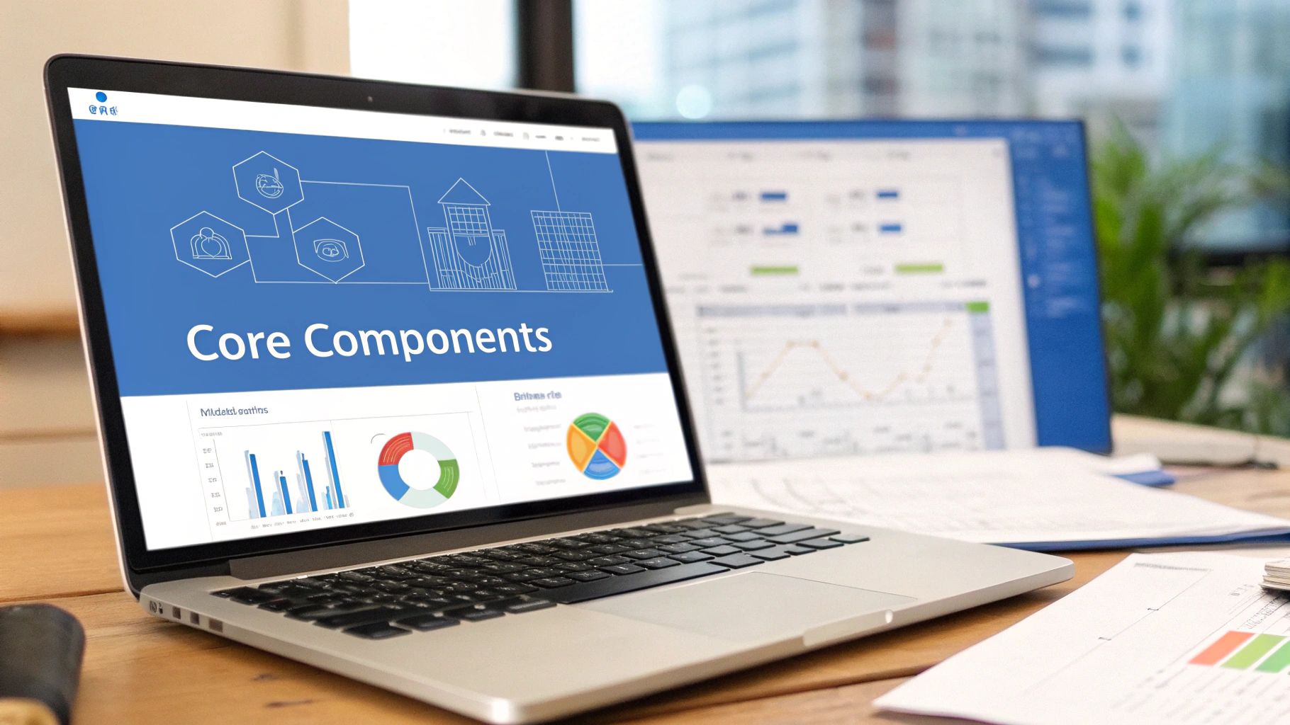 A person interacting with an analytics dashboard on a large screen