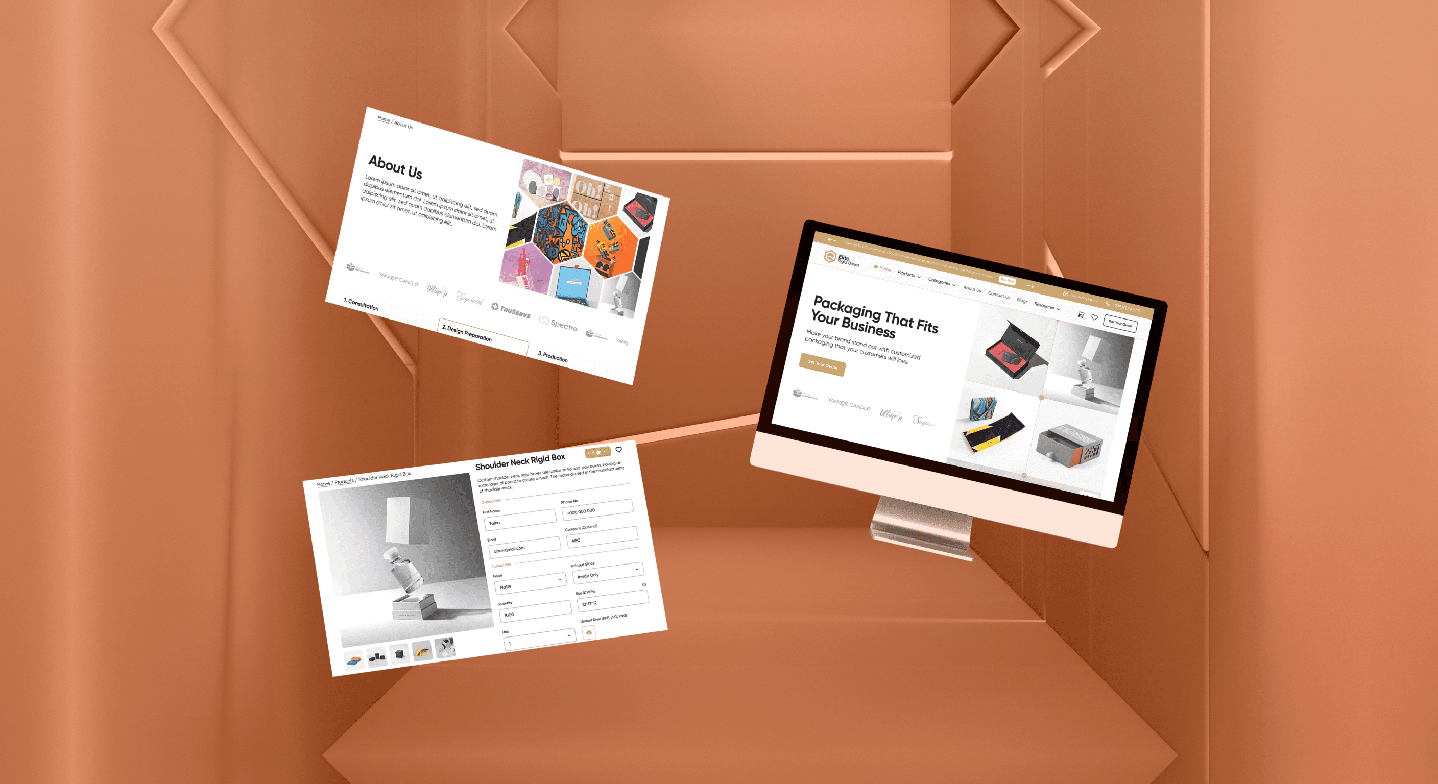Custom Fancy Box Showcase UI – Elegant Handmade Packaging Display for Elite Rigid Boxes