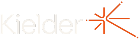 Kielder logo in white and orange