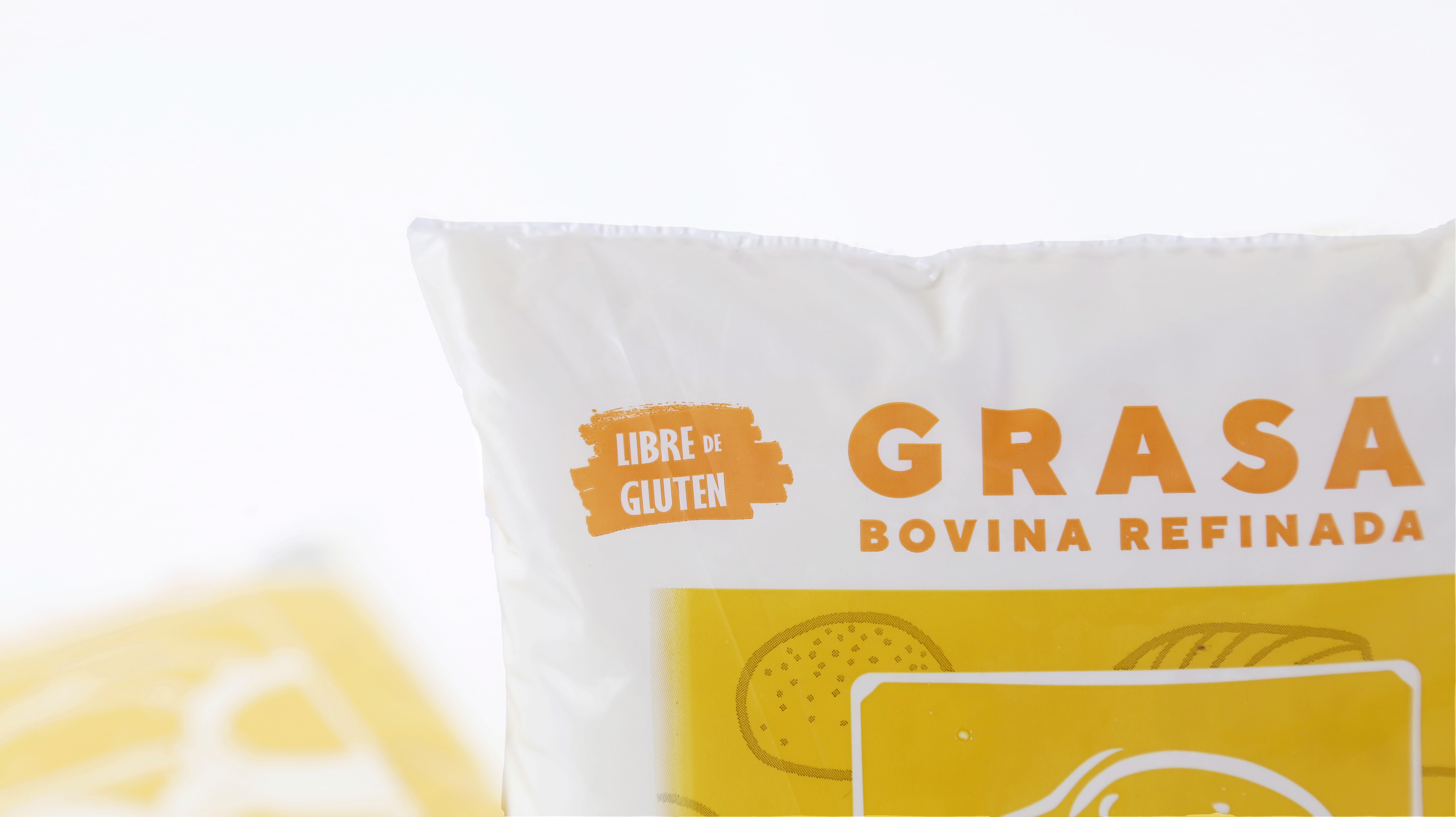 Detalle de empaque de grasa bovina refinada Nec Plus Ultra.