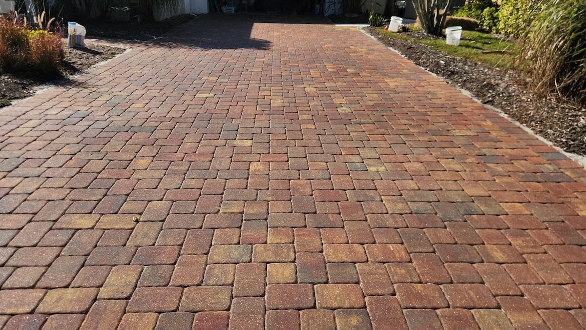 Brick paver sealing job in Central Florida