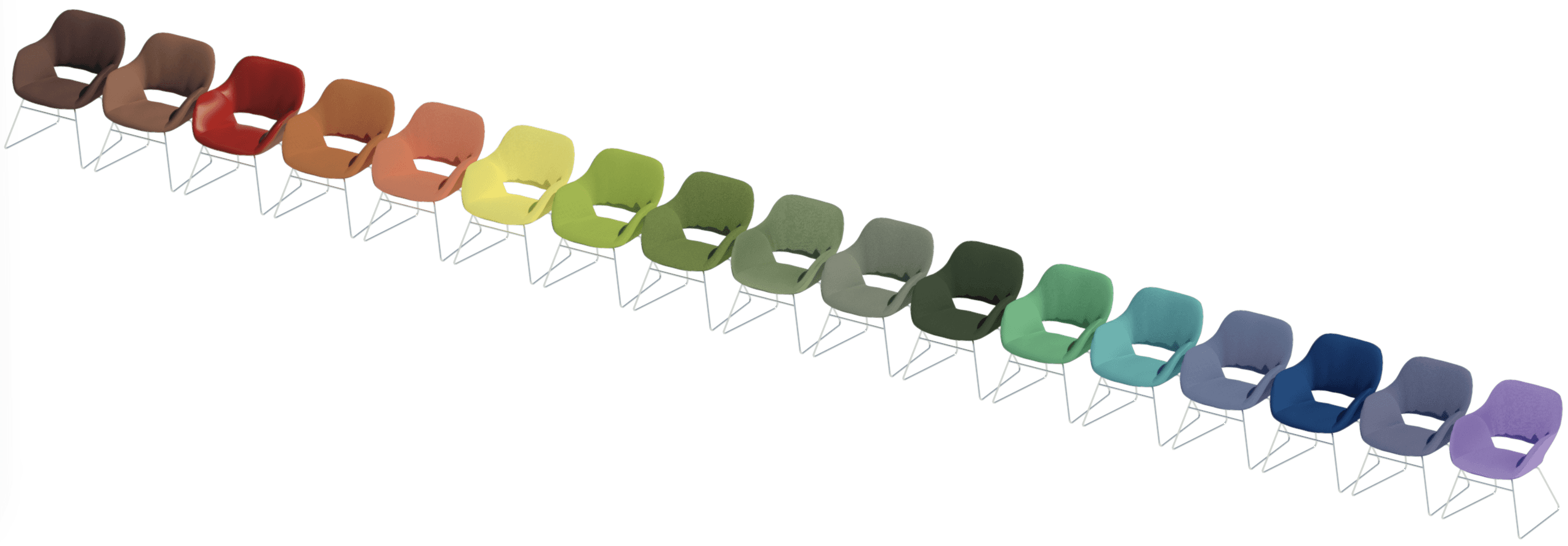 14 material groups across the chromatic spectrum.
