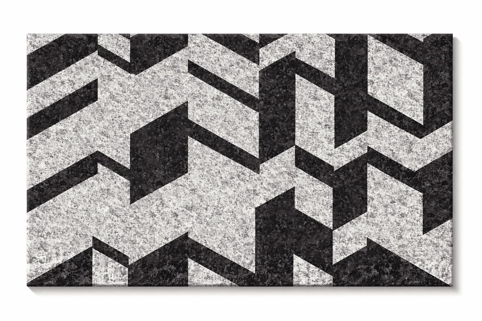 Close-up of Symphony stone tile featuring sharp angular geometric pattern and textured finish