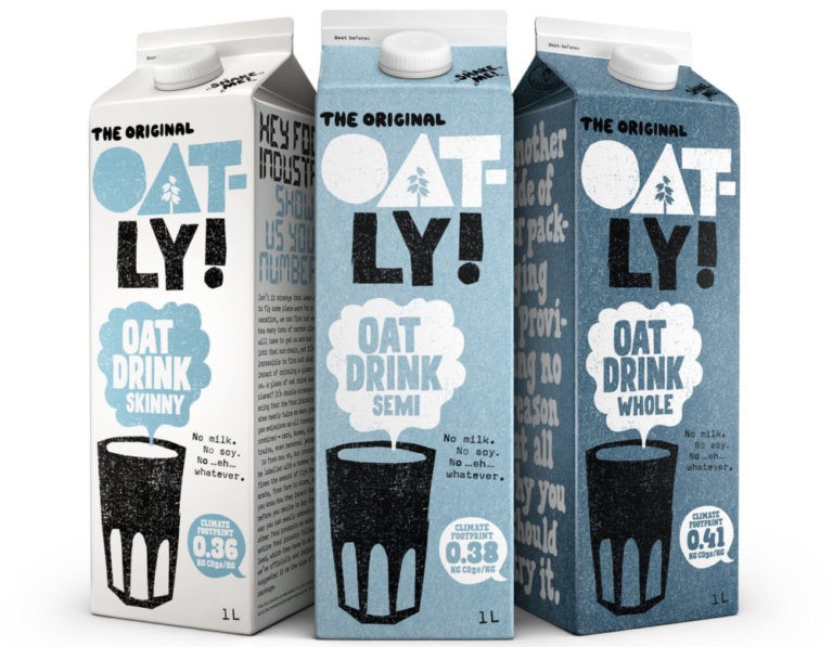 Oatly milk cartons