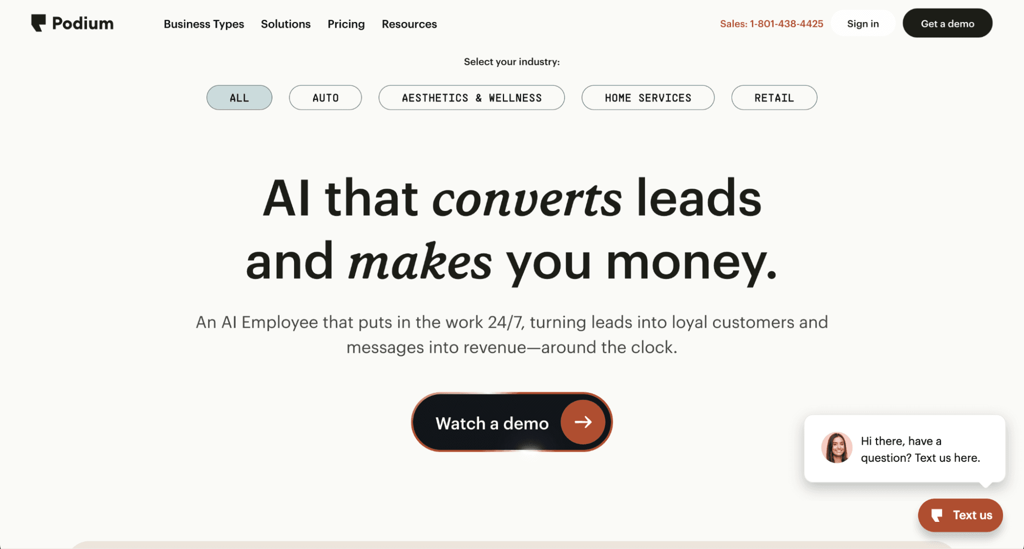 Podium is an AI-powered customer communication and reputation platform. It’s designed to help businesses capture, manage, and convert customer interactions in real time.
