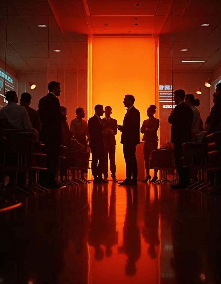 évènement d'entreprise avec des collaborateur qui discutent